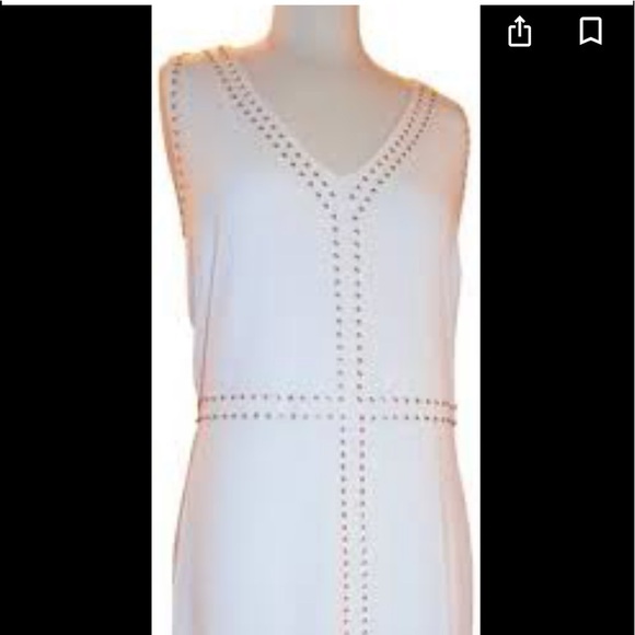 Philosophy Dress, Ivory with Gold Stud Detail, XL - Picture 4 of 9
